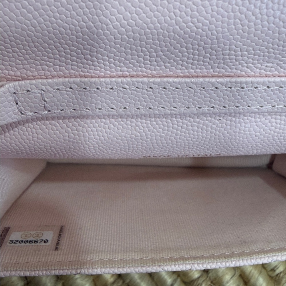 CHANEL Light Pink Quilted Mini Bag with Gold Chain - Picture 10 of 17